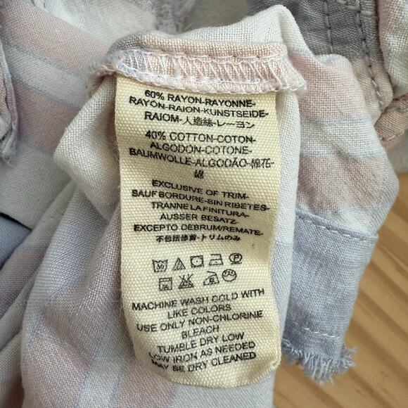 Free People Loveland Plaid Button Down Shirt Top White Pastel Pink Blue, Size XS - Picture 12 of 13